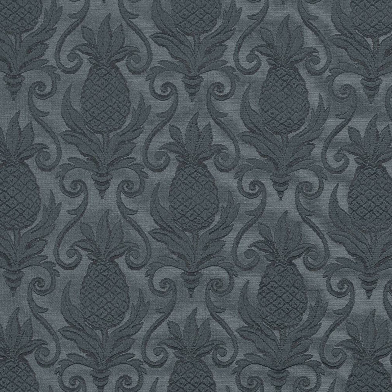 Indigo Pineapple - Blue Damask,Novelty Upholstery Fabric 54 Inches"